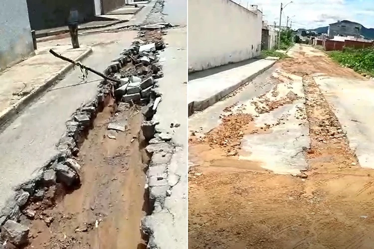 Prefeito embarga obra da Embasa após asfalto ser danificado em Guanambi