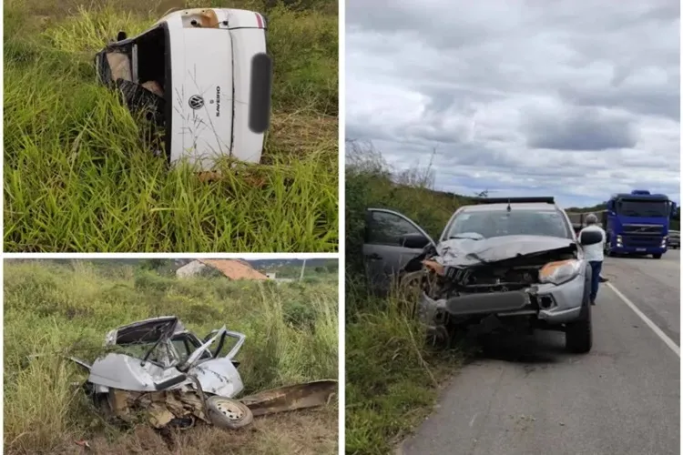 Acidente envolvendo três veículos na BA-262 entre Vitória da Conquista e Anagé