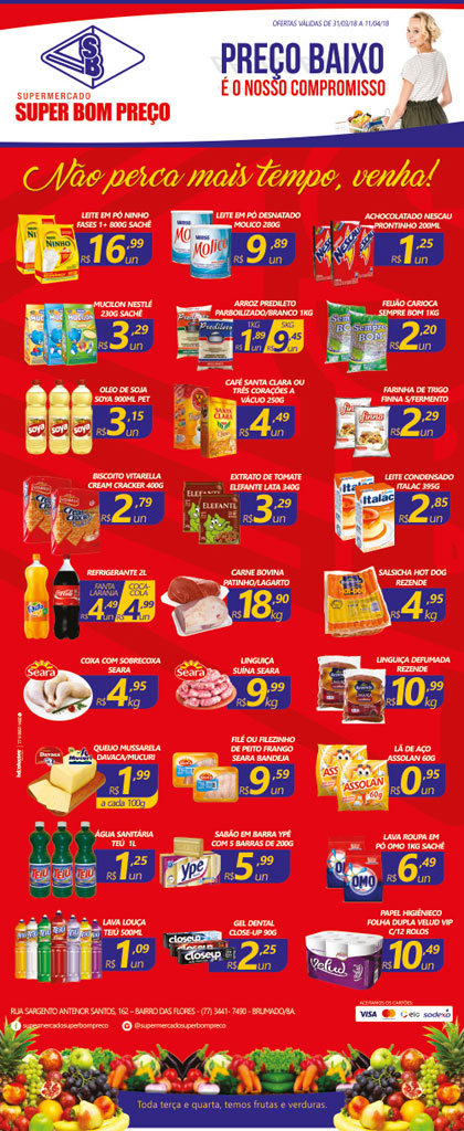 Confira as promoções no Supermercado Super Bom Preço em Brumado