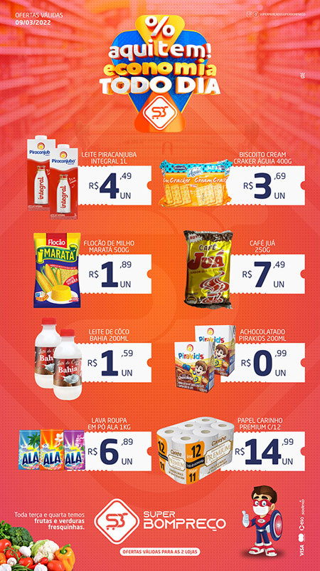 Confira as promoções no Supermercado Super Bom Preço em Brumado