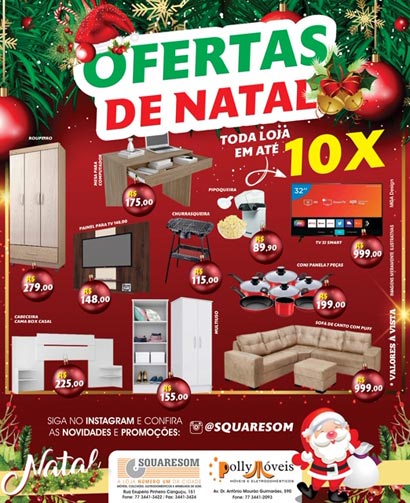 Squaresom prepara Natal de ofertas com diversos produtos com preços promocionais em Brumado