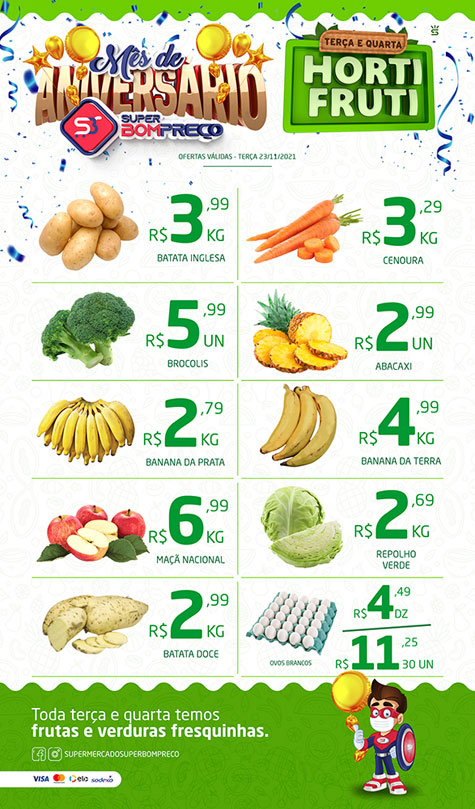 'Horti Fruti': Confira as promoções no Supermercado Super Bom Preço em Brumado