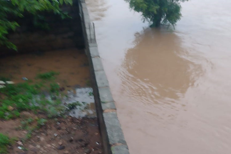 Casas começam a ser invadidas pelas águas do Rio das Contas em Tanhaçu