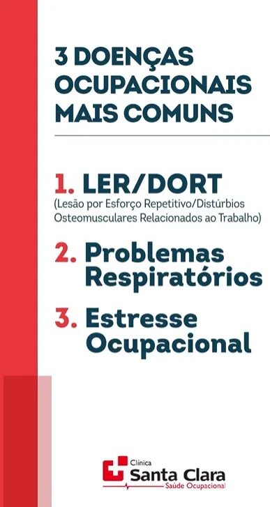 Clínica Santa Clara destaca medidas preventivas para evitar doenças ocupacionais