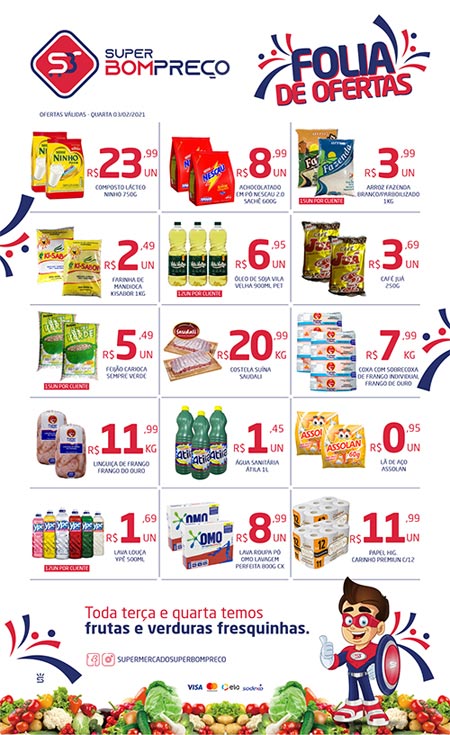 Confira a 'Folia de Ofertas' no Supermercado Super Bom Preço em Brumado