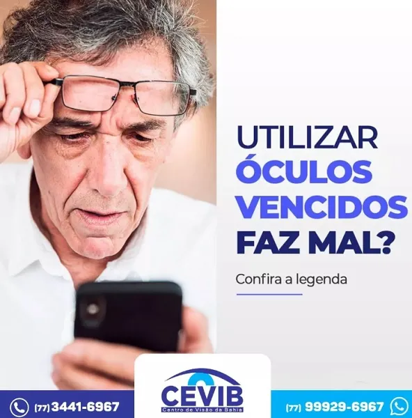 Cevib alerta para problemas causados pela utilização de óculos vencidos