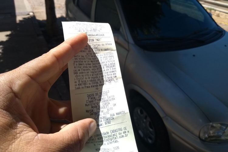 Brumado: Condutor denuncia abuso e falhas na cobrança de multa de R$ 20 na zona azul