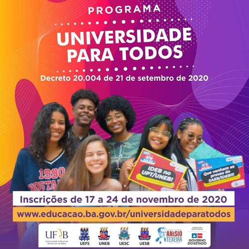 Programa Universidade Para Todos 2020 abre inscrições em Brumado