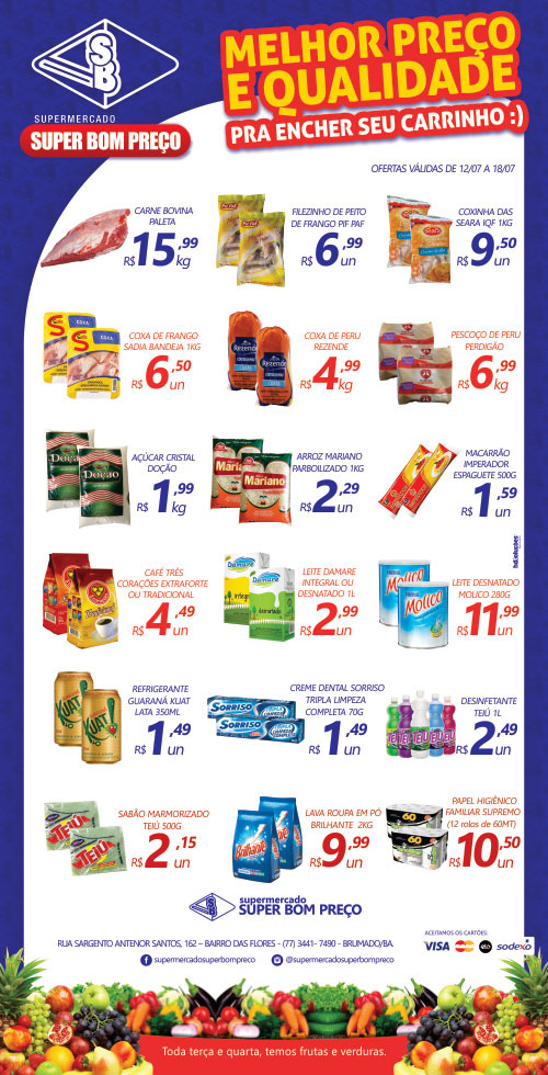 Confira as promoções no Supermercado Super Bom Preço em Brumado