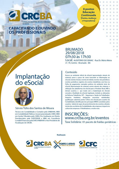 Brumado: CRC-BA realiza capacitação para implantação do e-Social