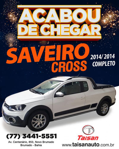 Saveiro Cross acaba de chegar na Taisan Auto em Brumado