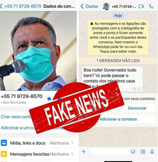 Criminosos utilizam foto e nome de Rui Costa em golpe pelo WhatsApp