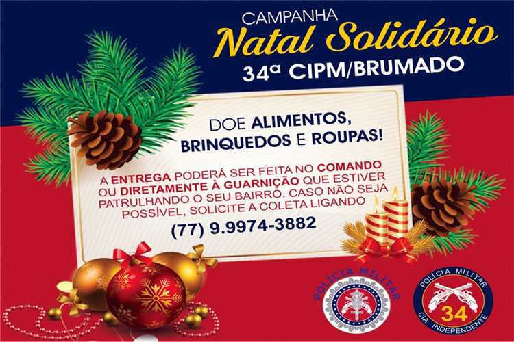 Campanha Natal Solidário é lançada pela PM de Brumado