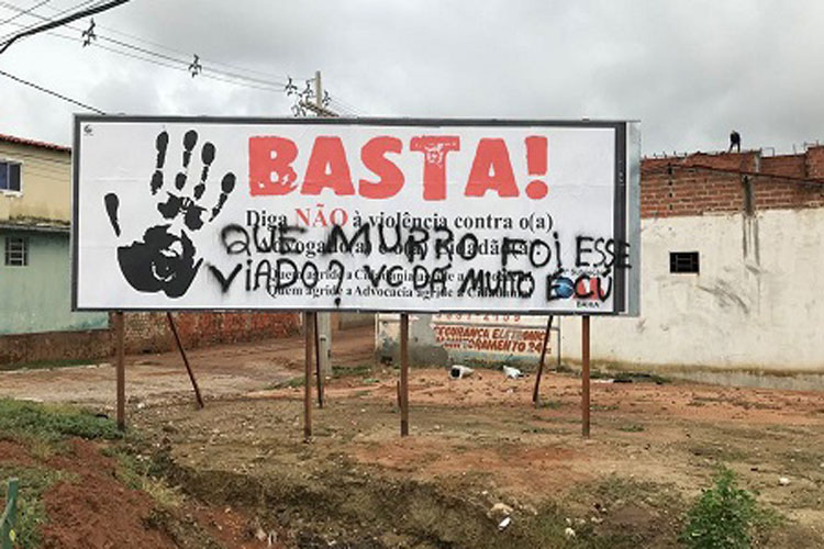 Outdoor da OAB é pinchado na cidade de Livramento de Nossa Senhora