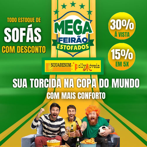 Promoção de sofás na Squaresom e Polly Móveis em Brumado