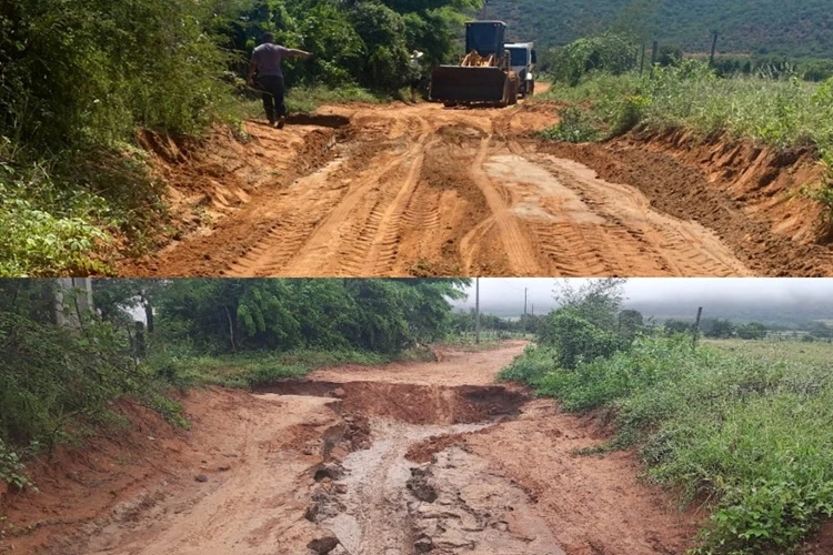 Prefeitura de Livramento de Nossa Senhora recupera estradas 24h após fortes chuvas