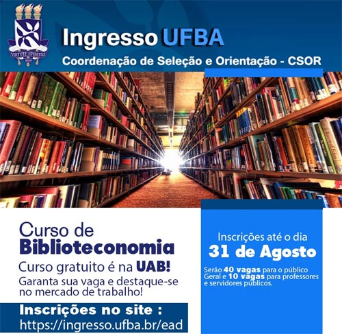 Brumado: UAB oferece curso de Biblioteconomia gratuitamente