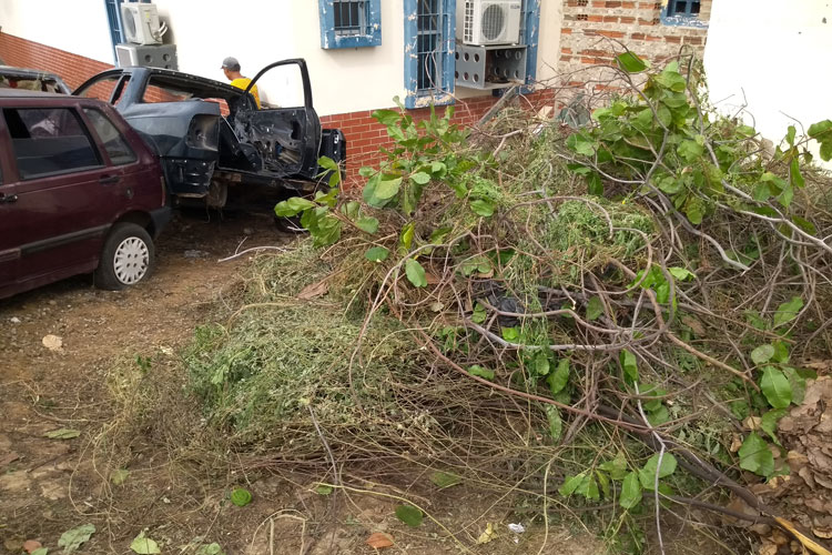 Faxina retira matagal e berçários da dengue do complexo da 20ª Coorpin de Brumado