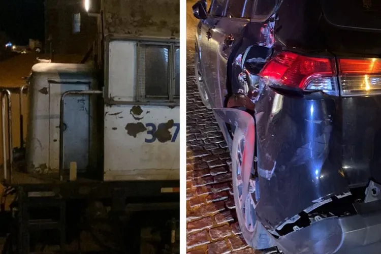 Jovem colide carro com trem em passagem em nível e sai ileso em Brumado