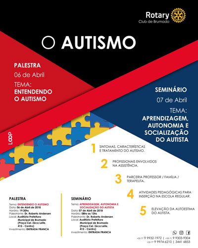 Evento especial marcará o Dia Mundial da Conscientização do Autismo em Brumado