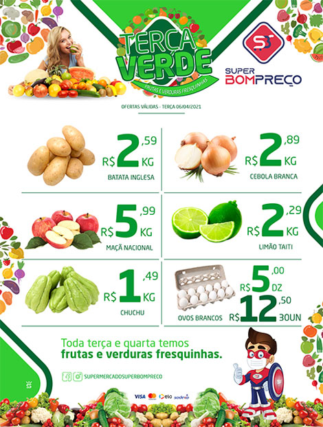 Confira as promoções da 'Terça Verde' no Supermercado Super Bom Preço em Brumado