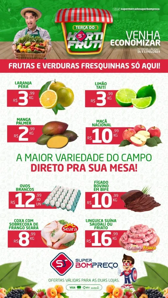 Confira as promoções no Supermercado Super Bom Preço