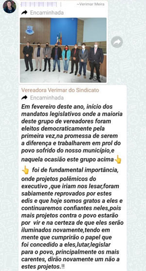 Brumado: 'Eleitos para trabalhar em prol do povo sofrido', diz Verimar ao postar foto com a oposição