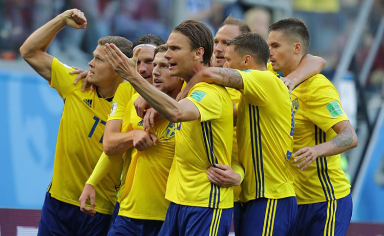 Suécia vence a Suíça e garante vaga nas quartas de final na Copa do Mundo 2018