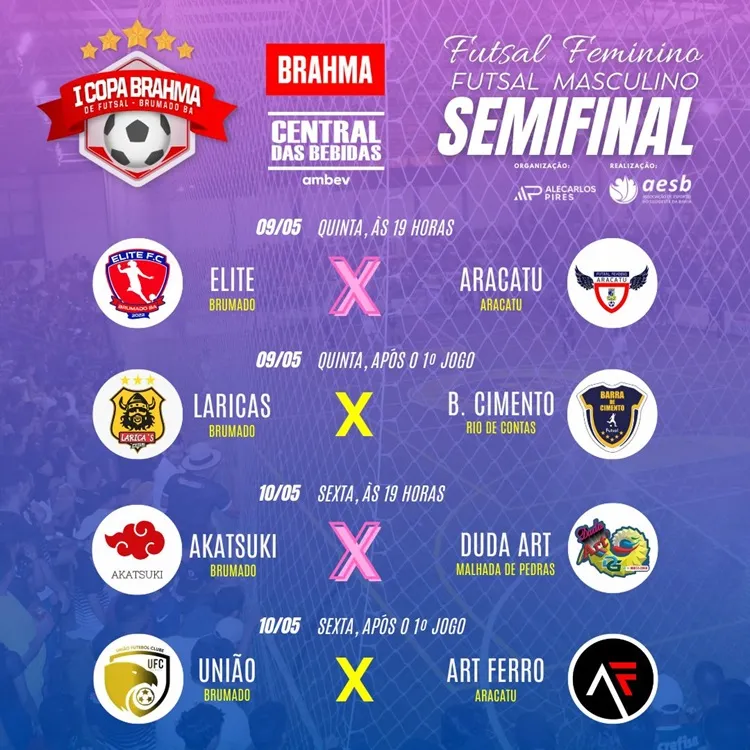 Brumado: Copa Brahma de Futsal chega às partidas de semifinais nesta quinta (09)