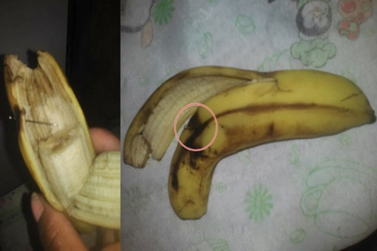 Criança de 7 anos encontra alfinete em banana em Palmas de Monte Alto