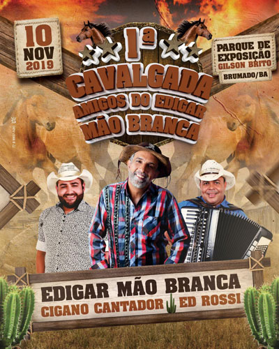 1ª Cavalgada Amigos do Edigar Mão Branca será realizada no dia 10 de novembro em Brumado