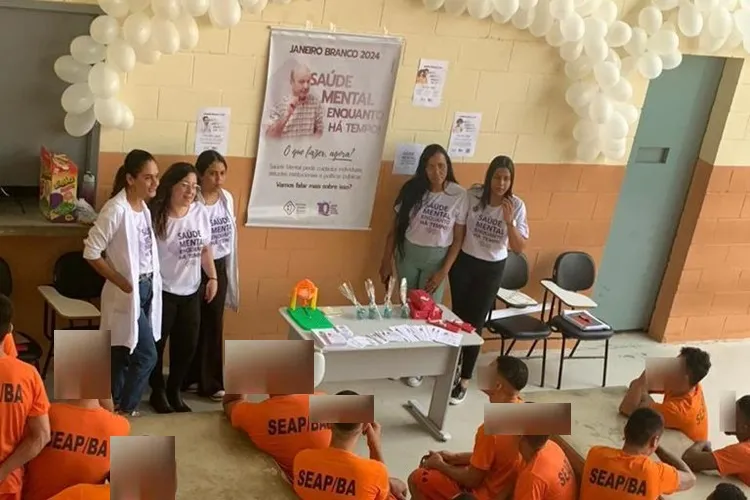 Campanha Janeiro Branco trabalha saúde mental com internos do Conjunto Penal de Brumado