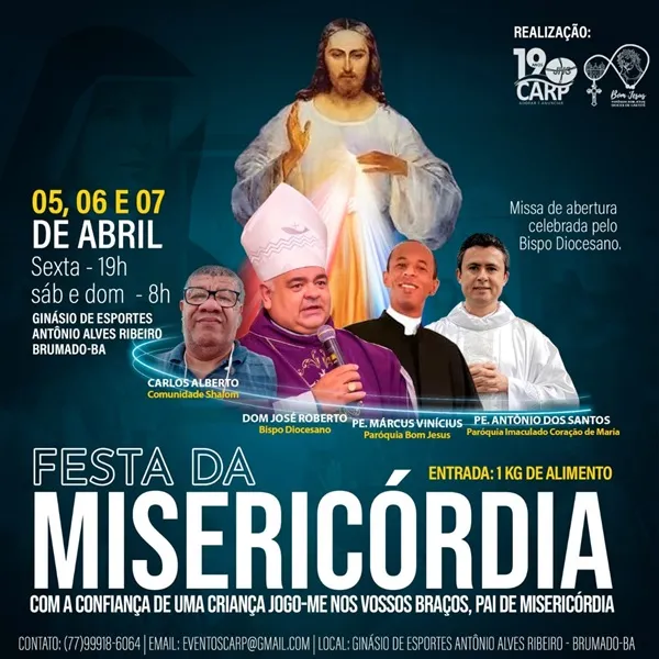 Comunidade Carp e a Paróquia Bom Jesus promovem Festa da Misericórdia em Brumado