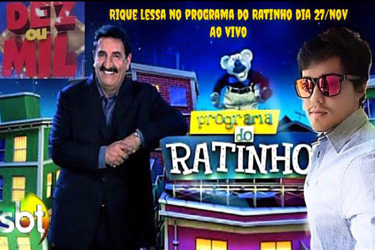 Brumadense Rique Lessa participará do programa do Ratinho no SBT