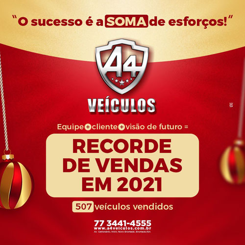 A4 veículos bate recorde de venda no ano de 2021 em Brumado
