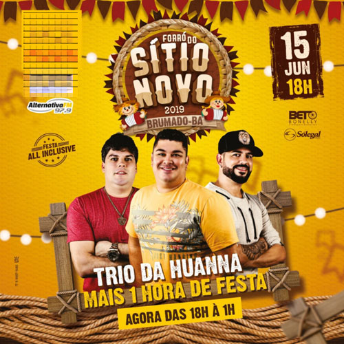 Forró do Sítio Novo: Trio da Huanna compõe grade do evento no lugar do cantor Gabriel Diniz