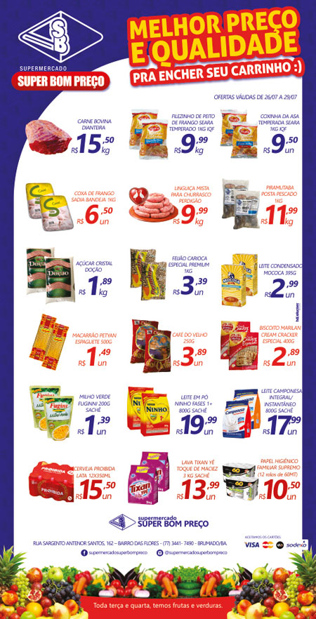 Confira as promoções no Supermercado Super Bom Preço em Brumado