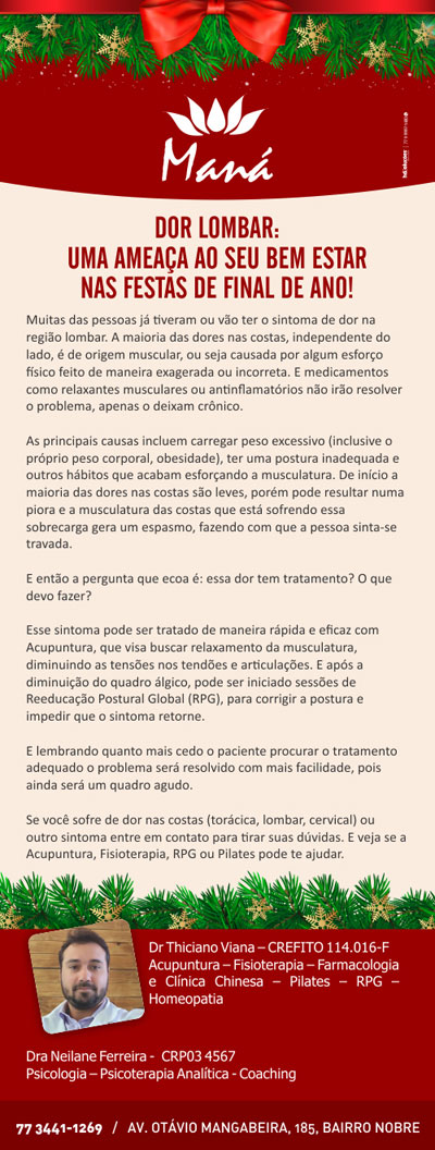 Dor Lombar: Uma ameaça ao seu bem estar nas festas de final de ano