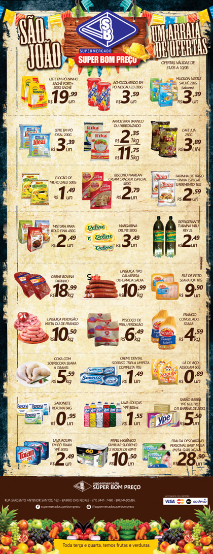 Confira as promoções no Supermercado Super Bom Preço em Brumado