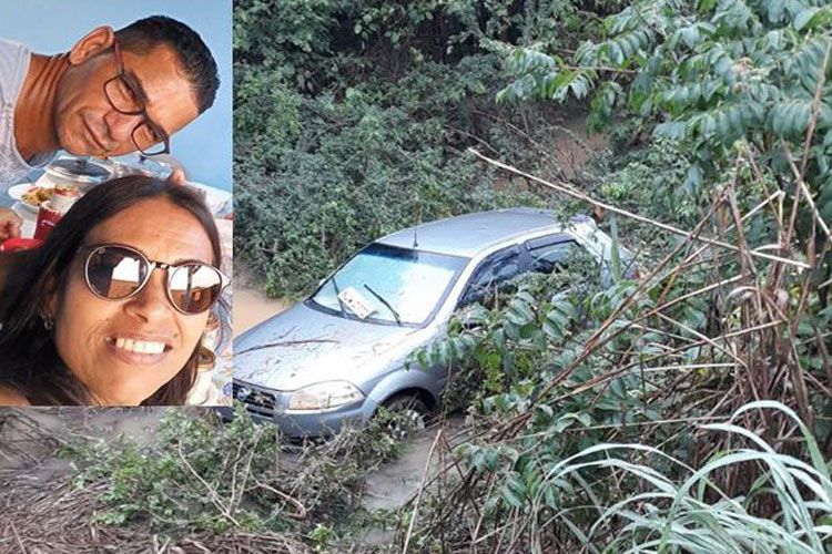 Riacho de Santana: Casal morre após carro cair em buraco e ser levado pela correnteza