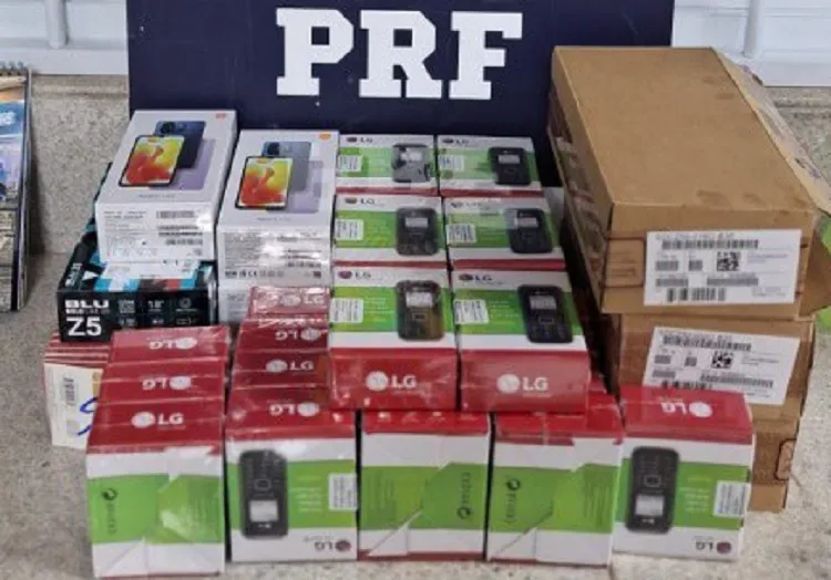 PRF apreende carga de celulares e eletrônicos sem nota fiscal em Vitória da Conquista