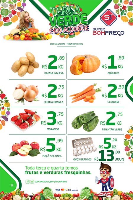 Confira as promoções da 'Terça Verde' no Supermercado Super Bom Preço em Brumado