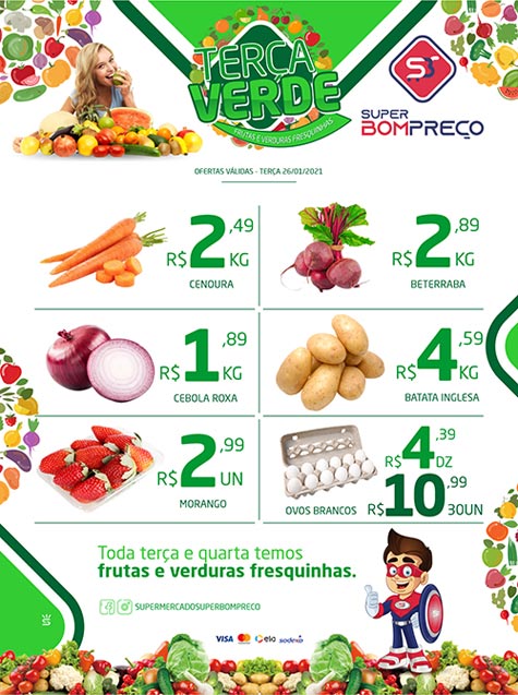 Confira as promoções da 'Terça Verde' no Supermercado Super Bom Preço em Brumado