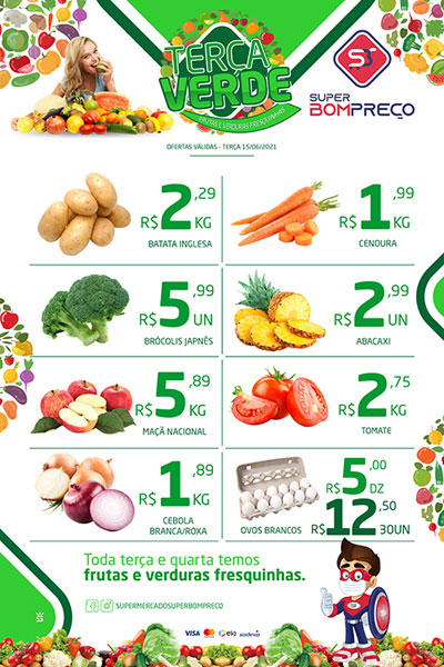 Confira as promoções da 'Terça Verde' no Supermercado Super Bom Preço em Brumado