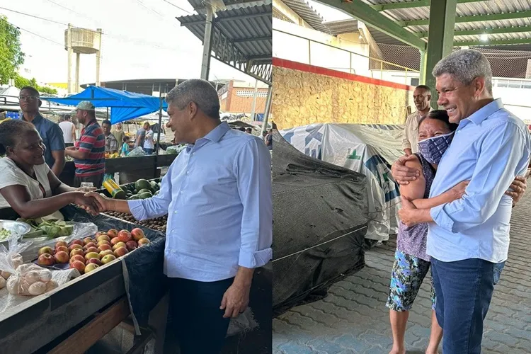 Jerônimo Rodrigues visita feira livre de Guanambi