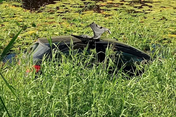 Guanambi: Motorista perde controle da direção de carro e cai em lagoa às margens da BR-030