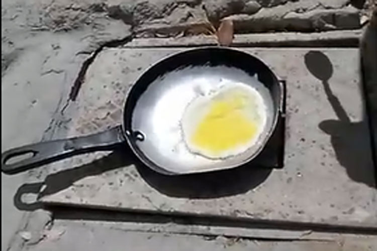 Brumado: Mototaxista frita ovo na calçada de casa e experimento repercute nas redes sociais
