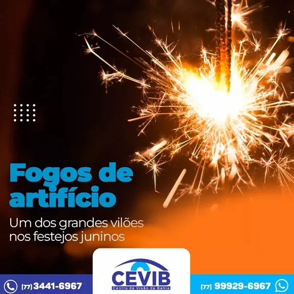 Cevib alerta para perigos dos fogos de artifício à saúde ocular