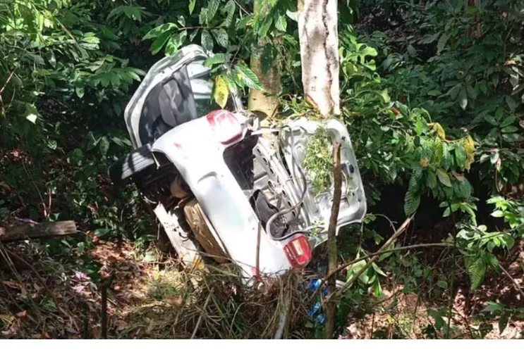Adolescente morre e casal fica ferido após carro bater em árvore na BR-101