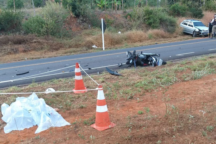 Brumado: Colisão entre carro e motocicleta ceifa a vida de homem de 62 anos na BA-148